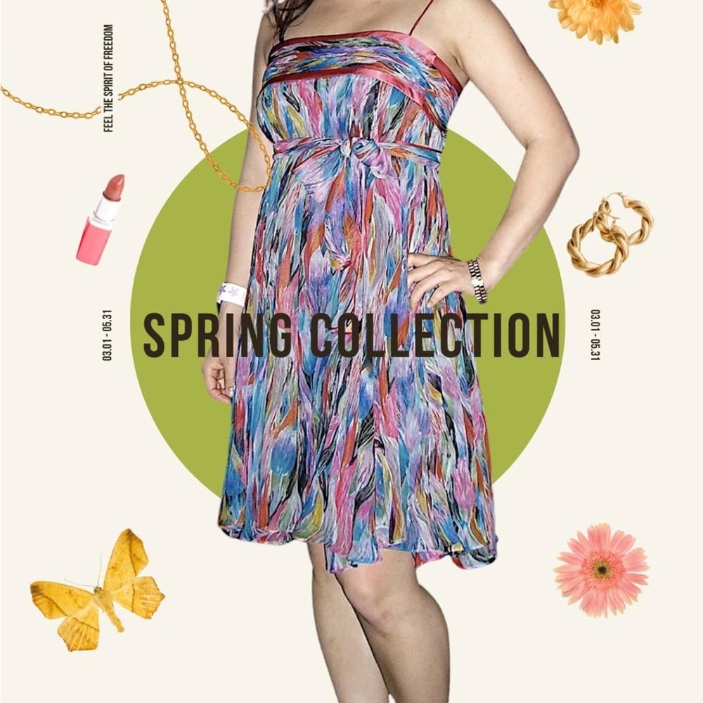 Multicolor Spaghetti Strap Dress